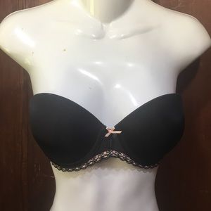 Dillard’s Black Strapless Lace Bra